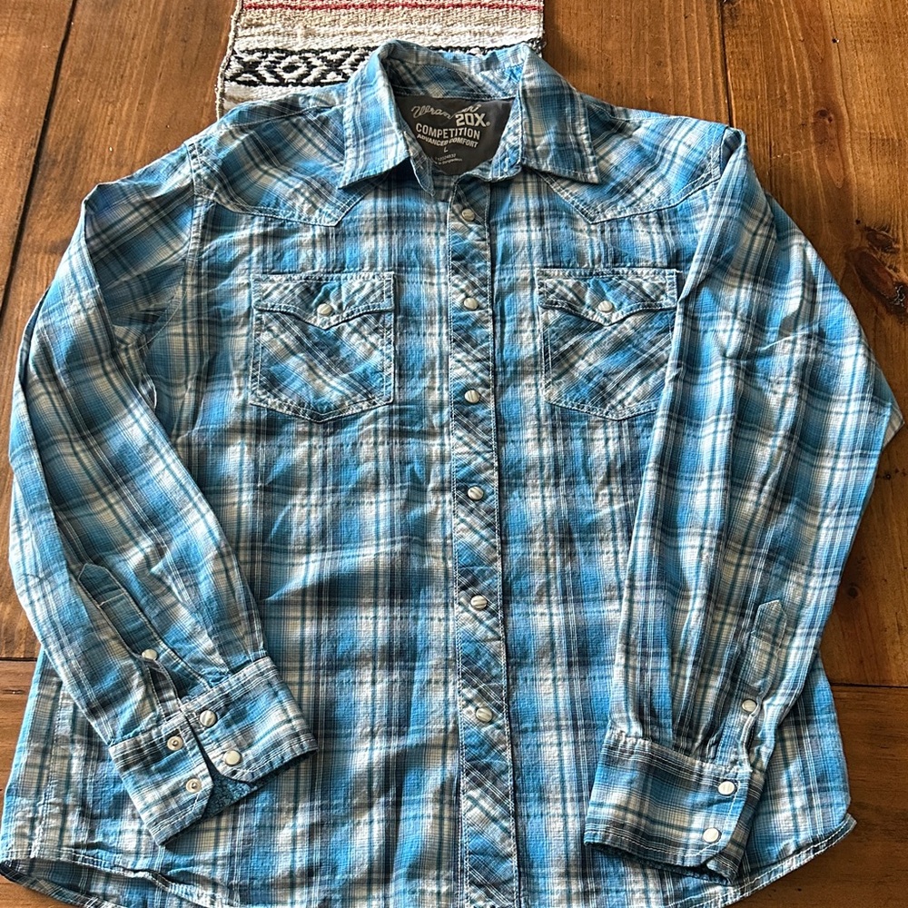 Wrangler Light Blue Checkered Shirt